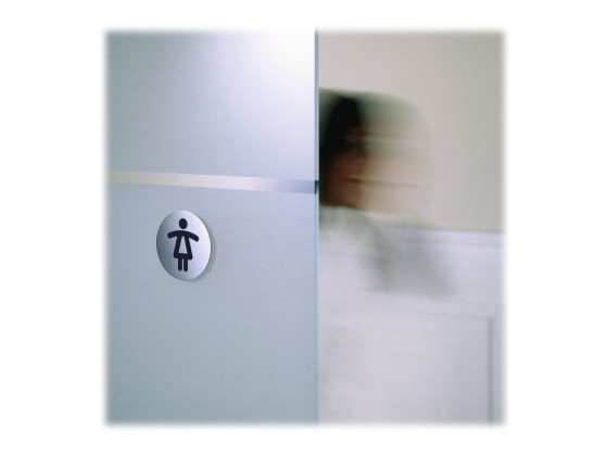1 Plaque de signalisation ronde "Toilettes femmes"