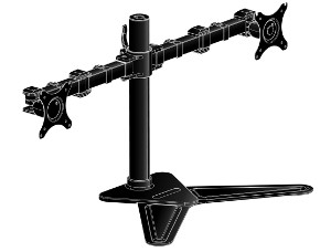 Iiyama DS1002D-B1 - Pied - bras réglable - pour 2 moniteurs - noir - Taille d'écran : 10"-30" - support pour ordinateur de bureau - pour ProLite E2783QSU-B1, XU2495WSU-B1, XUB2495WSU-B1