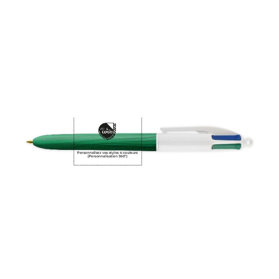 STYLO BIC 4 COULEURS BOIS
