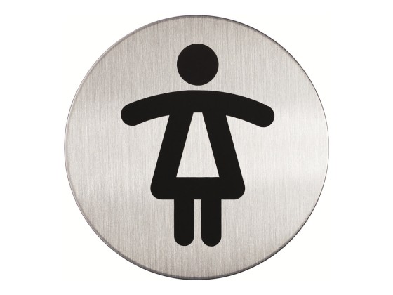 1 Plaque de signalisation ronde "Toilettes femmes"