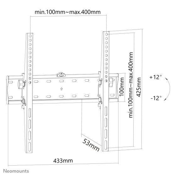NEOMOUNTS FPMA-W350BLACK Support pour écran mural 32-55p - inclinable