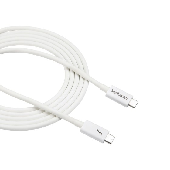 StarTech.com Câble Thunderbolt 3 de 2 m - 20 Gb/s - TB USB-C DP - Blanc - Câble Thunderbolt - 24 pin USB-C (M) pour 24 pin USB-C (M) - USB 3.1 Gen 2 / Thunderbolt 3 / DisplayPort 1.2 - 2 m - support 4K - blanc - pour P/N: CDP2HDUACP, CDP2HDUACPW