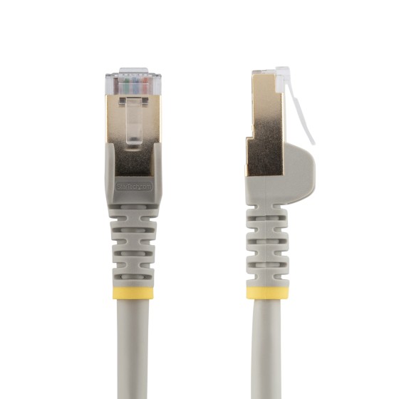 StarTech.com 5m CAT6A Ethernet Cable, 10 Gigabit Shielded Snagless RJ45 100W PoE Patch Cord, CAT 6A 10GbE STP Network Cable w/Strain Relief, Grey, Fluke Tested/UL Certified Wiring/TIA - Category 6A - 26AWG (6ASPAT5MGR) - Cordon de raccordement - RJ-45 (M)