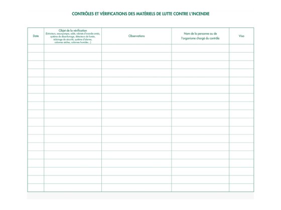 1 Registre de sécurité pour les ERP - 24x32 cm - 32 pages