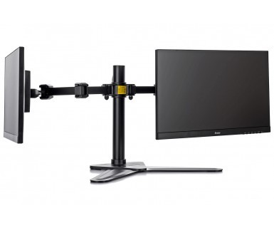 Iiyama DS1002D-B1 - Pied - bras réglable - pour 2 moniteurs - noir - Taille d'écran : 10"-30" - support pour ordinateur de bureau - pour ProLite E2783QSU-B1, XU2495WSU-B1, XUB2495WSU-B1