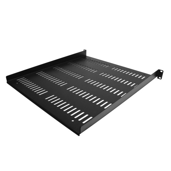 StarTech.com Étagère Rack 19 pouces 1U - Plateau Rackable Universel Ventilé - Étagère Cantilever Baie de Brassage 19" - Rangement Rack - Max 25kg - Profondeur 50cm (20") - Noir (SHELF-1U-20-FIXED-V) - Étagère pour rack - noir - 1U - 19"