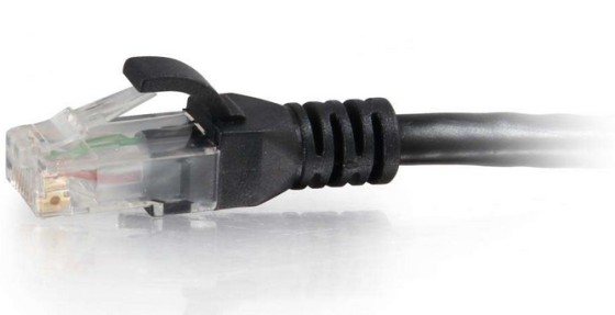 C2G Cat6 Booted Unshielded (UTP) Network Patch Cable - Cordon de raccordement - RJ-45 (M) pour RJ-45 (M) - 30 cm - UTP - CAT 6 - moulé, sans crochet, bloqué - noir