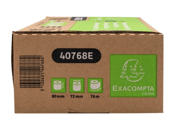 1 Lot de 10 bobines thermiques 80x72mm - 76m - 48g/m2