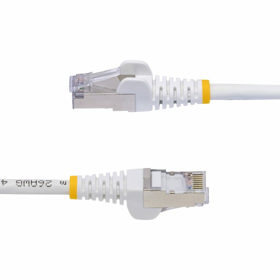 StarTech.com Câble Ethernet CAT8 Blanc de 1m, RJ45 Snagless, 25G/40G, 2000MHz, 100W PoE++, S/FTP, Fil de Cuivre Pur 26AWG, LSZH, Cordon de Raccordement Réseau Blindé avec Serre-Câble, Testé par Fluke Channel