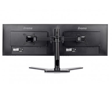 Iiyama DS1002D-B1 - Pied - bras réglable - pour 2 moniteurs - noir - Taille d'écran : 10"-30" - support pour ordinateur de bureau - pour ProLite E2783QSU-B1, XU2495WSU-B1, XUB2495WSU-B1
