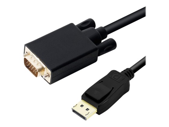 DLH DY-TU4696B - Câble adaptateur - DisplayPort (M) verrouillé pour HD-15 (VGA) (M) - 2 m - support 1080 p 60 Hz