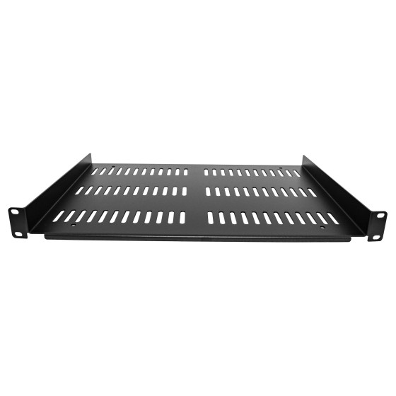 StarTech.com Étagère Rack 19 pouces 1U - Plateau Rackable Universel Ventilé - Étagère Cantilever Baie de Brassage 19" - Rangement Rack - Max 25kg - Profondeur 30,5cm (12") - Noir (SHELF-1U-12-FIXED-V) - Étagère pour rack - noir - 1U - 19"