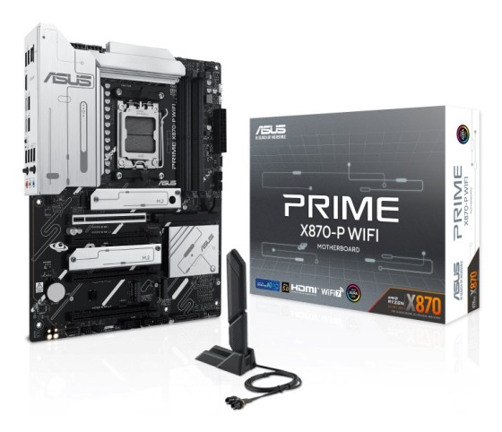 ASUS PRIME X870-P WIFI - Carte-mère - ATX - Socket AM5 - AMD X870 Chipset - USB4, USB 3.2 Gen 2, USB-C 3.2 Gen2, USB 3.2 Gen 1 - Wi-Fi 7, Bluetooth, 2.5 Gigabit LAN - carte graphique embarquée (unité centrale requise) - audio HD (8 canaux)