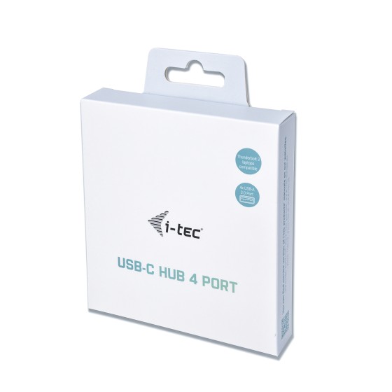 I-TEC USB C Metal HUB 4 Port without power adapter ideal for Notebook Tablet PC supports Win Mac OS compatible with Thunderbolt 3