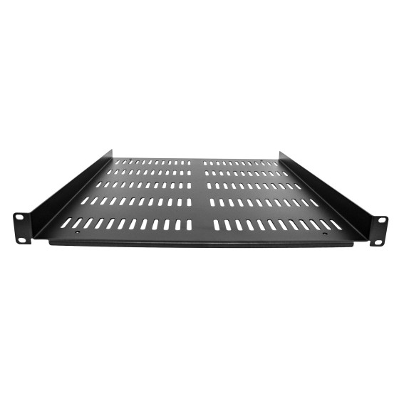 StarTech.com Étagère Rack 19 pouces 1U - Plateau Rackable Universel Ventilé - Étagère Cantilever Baie de Brassage 19" - Rangement Rack - Max 25kg - Profondeur 50cm (20") - Noir (SHELF-1U-20-FIXED-V) - Étagère pour rack - noir - 1U - 19"