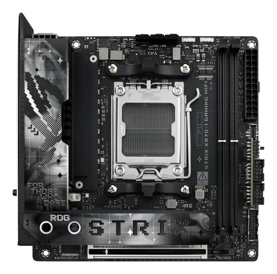 ASUS ROG STRIX X870-I GAMING WIFI - Carte-mère - mini ITX - Socket AM5 - AMD X870 Chipset - USB4, USB 3.2 Gen 2, USB-C 3.2 Gen2, USB 3.2 Gen 1 - Wi-Fi 7, Bluetooth, 2.5 Gigabit LAN - carte graphique embarquée (unité centrale requise) - audio HD (8 canaux)