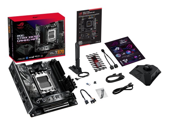 ASUS ROG STRIX X870-I GAMING WIFI - Carte-mère - mini ITX - Socket AM5 - AMD X870 Chipset - USB4, USB 3.2 Gen 2, USB-C 3.2 Gen2, USB 3.2 Gen 1 - Wi-Fi 7, Bluetooth, 2.5 Gigabit LAN - carte graphique embarquée (unité centrale requise) - audio HD (8 canaux)