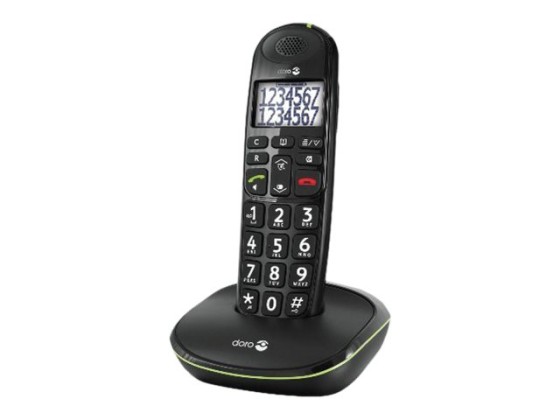 DORO PhoneEasy 110 - Téléphone sans fil avec ID d'appelant/appel en instance - DECT\GAP - noir