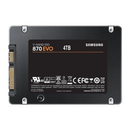 Samsung 870 EVO MZ-77E4T0B - SSD - chiffré - 4 To - interne - 2.5" - SATA 6Gb/s - mémoire tampon : 4 Go - AES 256 bits - TCG Opal Encryption