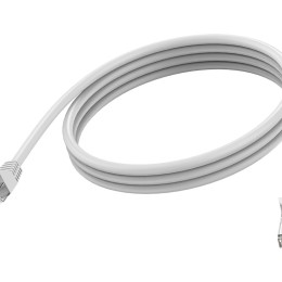 RJ45 (m) à RJ45 (m) - paire torsadée blindée STP - CAT 6a - 10 Gbps - 24 AWG - avec manchon - 1 m - blanc