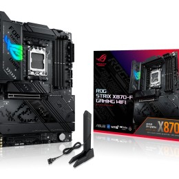 ASUS ROG STRIX X870-F GAMING WIFI - Carte-mère - ATX - Socket AM5 - AMD X870 Chipset - USB4, USB 3.2 Gen 2, USB-C 3.2 Gen2, USB 3.2 Gen 1, USB-C 3.2 Gen 2x2 - Wi-Fi 7, 2.5 Gigabit LAN, Bluetooth - carte graphique embarquée (unité centrale requise) - audio