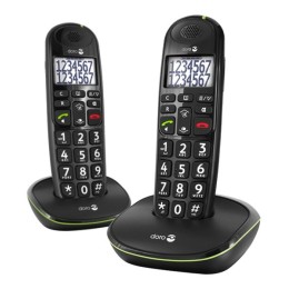 DORO PhoneEasy 110 Duo - Téléphone sans fil avec ID d'appelant/appel en instance - DECT\GAP - noir + combiné supplémentaire