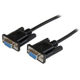 StarTech.com Câble null modem série DB9 RS232 de 2m - Cordon série DB9 vers DB9 - Femelle / Femelle - Noir - Câble de modem nul - DB-9 (F) pour DB-9 (F) - 2 m - moulé, vis moletées - noir - pour P/N: PCI2S5502, PEX4S953, PEX4S953LP