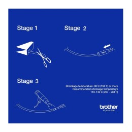 BROTHER Heat Shrink Tube Black on White 9.0mm