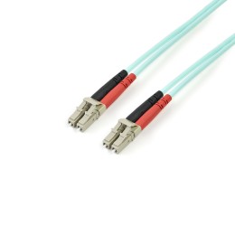 StarTech.com Câble Fibre Optique Multimode de 2m LC/UPC vers LC/UPC OM3 - Cordon de raccordement - LC multi-mode (M) pour LC multi-mode (M) - 2 m - fibre optique - duplex - 50 / 125 microns - turquoise - pour P/N: J9152AST, MASFP10GBSR, SFP10GBLRMST, SFP1