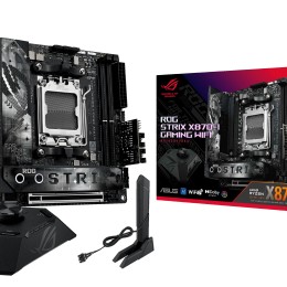 ASUS ROG STRIX X870-I GAMING WIFI - Carte-mère - mini ITX - Socket AM5 - AMD X870 Chipset - USB4, USB 3.2 Gen 2, USB-C 3.2 Gen2, USB 3.2 Gen 1 - Wi-Fi 7, Bluetooth, 2.5 Gigabit LAN - carte graphique embarquée (unité centrale requise) - audio HD (8 canaux)