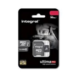 Integral UltimaPro - Carte mémoire flash (adaptateur microSDXC vers SD inclus(e)) - 128 Go - UHS Class 1 / Class10 - microSDXC UHS-I