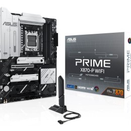 ASUS PRIME X870-P WIFI - Carte-mère - ATX - Socket AM5 - AMD X870 Chipset - USB4, USB 3.2 Gen 2, USB-C 3.2 Gen2, USB 3.2 Gen 1 - Wi-Fi 7, Bluetooth, 2.5 Gigabit LAN - carte graphique embarquée (unité centrale requise) - audio HD (8 canaux)