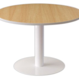 1 Table EASYDESK ronde Ø115cm pied blancplateau hêtre