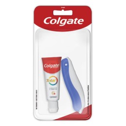 1 Kit de voyage avec brosse à dents pliable et dentifrice 19ml
