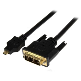 StarTech.com Câble Adaptateur Micro HDMI® vers DVI-D M/M pour Tablet et Smartphone, 1x Micro HDMI (Type D) Mâle, 1x DVI-D (18+1) Mâle - 1m - Câble adaptateur - DVI-D mâle pour 19 pin micro HDMI Type D mâle - 1 m - blindé - noir