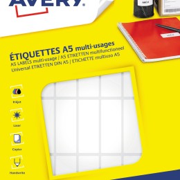 1 448 étiquettes multi, usages AVERY 48,5x18,5 mm, blanc