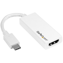 StarTech.com Adaptateur vidéo USB-C vers HDMI - Convertisseur Type-C vers HDMI - Compatible Thunderbolt 3 - 4K 30 Hz - Blanc (CDP2HDW) - Adaptateur vidéo externe - USB-C - HDMI - blanc - pour P/N: TB3DK2DPPD, TB3DK2DPPDUE, TB3DK2DPW, TB3DK2DPWUE, TB3DKDPM