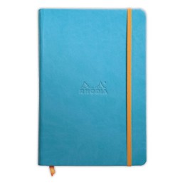 1 Carnet broché RhodiaramaA5 192 pages,ligné,couverture rigide turquoise