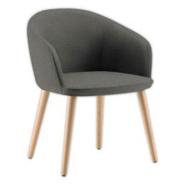 1 Fauteuil MILOS 4 pieds boisl gris
