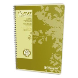 1 Cahier spirale recyclé A4, 70g, 5x5,100 pages