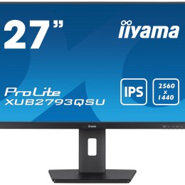 iiyama ProLite XUB2793QSU-B7 - Écran LED - 27" - 2560 x 1440 QHD @ 100 Hz - IPS - 300 cd/m² - 1300:1 - 1 ms - HDMI, DisplayPort - haut-parleurs - noir, mat