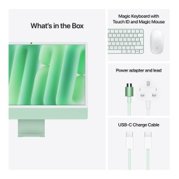 Apple iMac with 4.5K Retina display - Tout-en-un M4 - RAM 16 Go - SSD 256 Go - Apple M4 10-core - Gigabit Ethernet, IEEE 802.11ax (Wi-Fi 6E), Bluetooth 5.3 - macOS Sequoia 15.0 - moniteur : LED 24" 4480 x 2520 (4.5K) - clavier : Français - vert