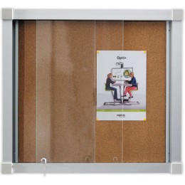 1 Vitrine d'intérieur coulissante 12 x A4 fond liège