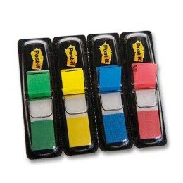 1 Marque-pages Post It 12x44 mm - 4 couleurs classiques