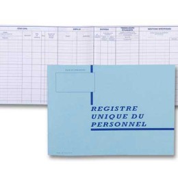1 Registre unique du personnel 200 salariés 29,7 x 21 cm à l'italienne