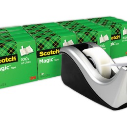 1 16 rouleaux SCOTCH Magic + 1 dévidoir C60 argenté