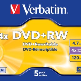 Verbatim datalifeplus - 5 x dvd+rw 4.7 go 4x - boîtier cd - support de stockage