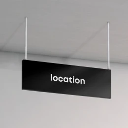 PANNEAU SUSPENDU RECTO SEUL "LOCATION" - 300X1000 MM  