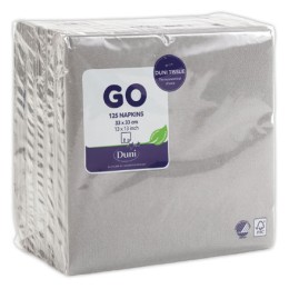 1 Sachet de 125 Serviettes ouatées 2 plis épaisseur 33x33 cm granite