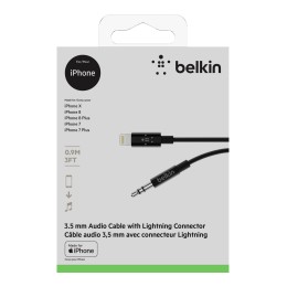 BELKIN Câble audio 3.5 mm avec connecteur Lightning 90cm